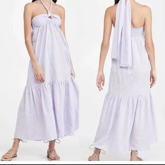 Mara Hoffman Swim Basilia Halter Maxi Dress Coverup in Lavender Sz XS - Picture 1 of 12